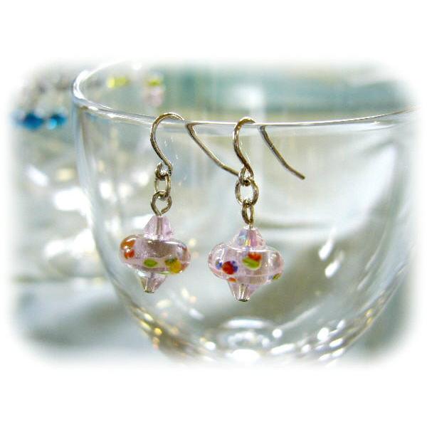 とんぼ玉ピアス・イヤリング【ミニフィオリ】 : ガラス工房ぎやまん2