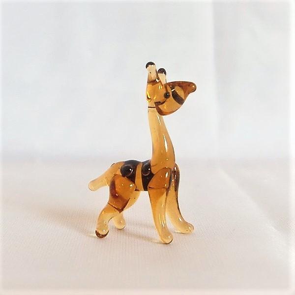 キリン　ガラス細工　ミニチュア ガラス細工 動物 きりん インテリア雑貨 ミニチュア 置物【キリン