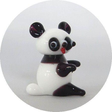 ガラス細工 動物 ぱんだ インテリア雑貨 ミニチュア 置物【パンダ 小