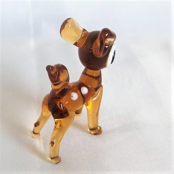 ガラス細工 動物 小鹿 インテリア雑貨 ミニチュア 置物【バンビ