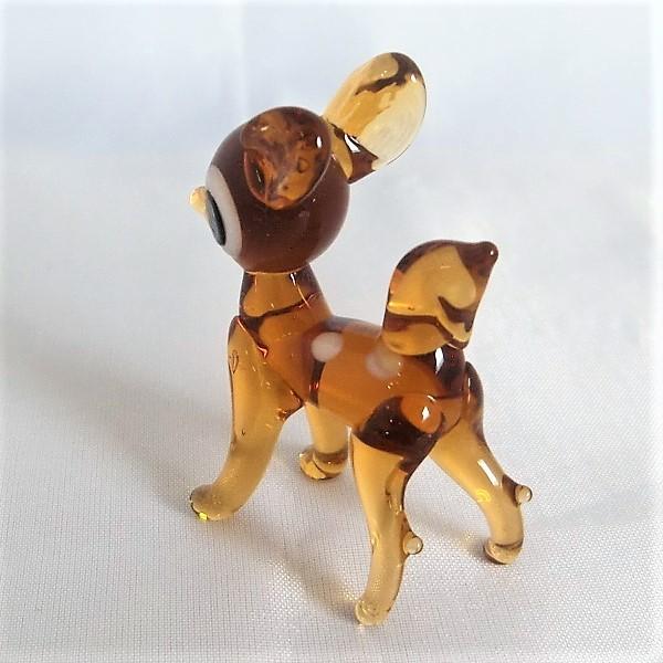 ガラス細工 動物 小鹿 インテリア雑貨 ミニチュア 置物【バンビ