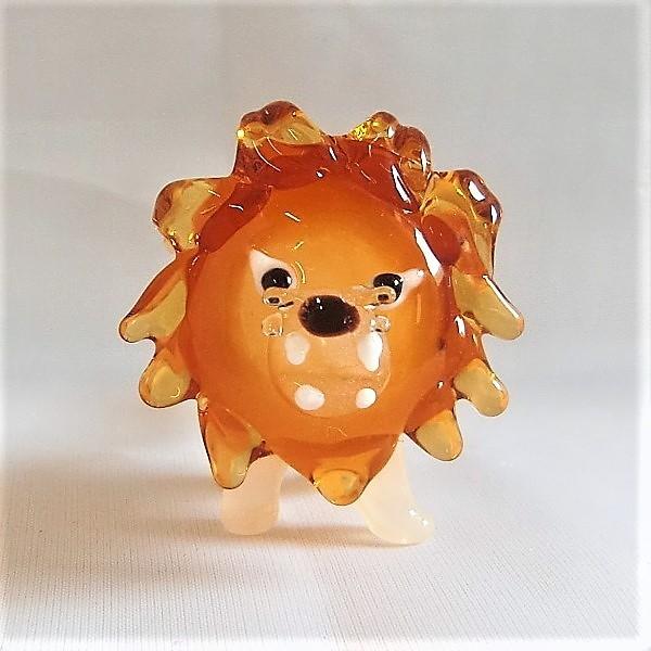 美品】ライオン クリスタルガラス 置物 インテリア 工芸品 美術