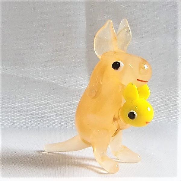 ガラス細工 動物 インテリア雑貨 ミニチュア 置物【カンガルー（B