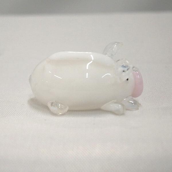 ガラス細工 動物 ぶた インテリア雑貨 ミニチュア 置物【ブタの親子木