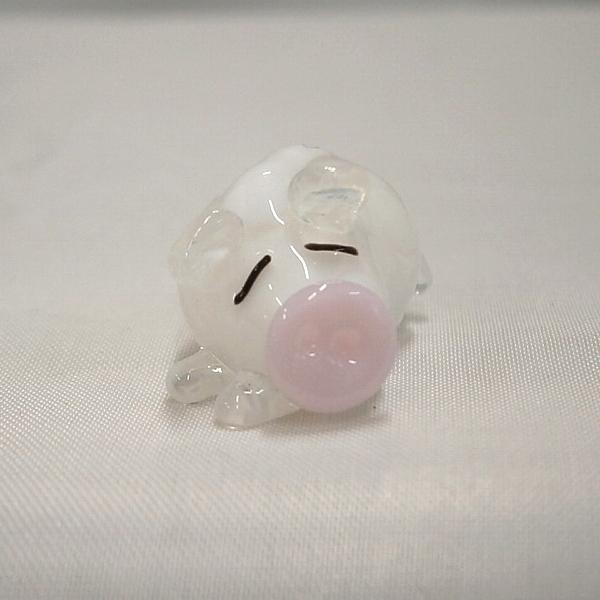 ガラス細工 動物 ぶた インテリア雑貨 ミニチュア 置物【ブタの親子木