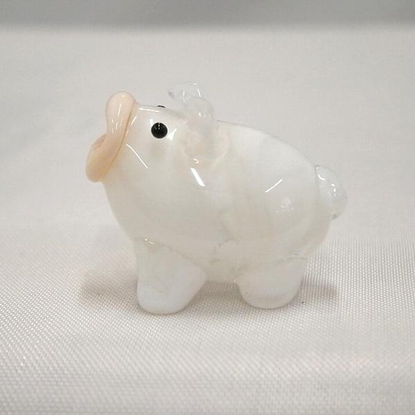 ガラス細工 動物 ぶた インテリア雑貨 ミニチュア 置物【ブタの親子木