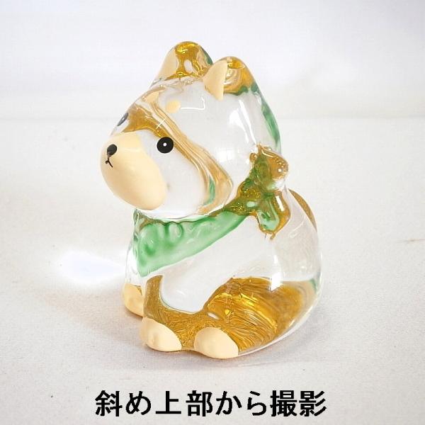 柴犬　ガラス細工　ミニチュア ガラス細工 犬 インテリア雑貨 縁起物 置物 彩色ガラス細工