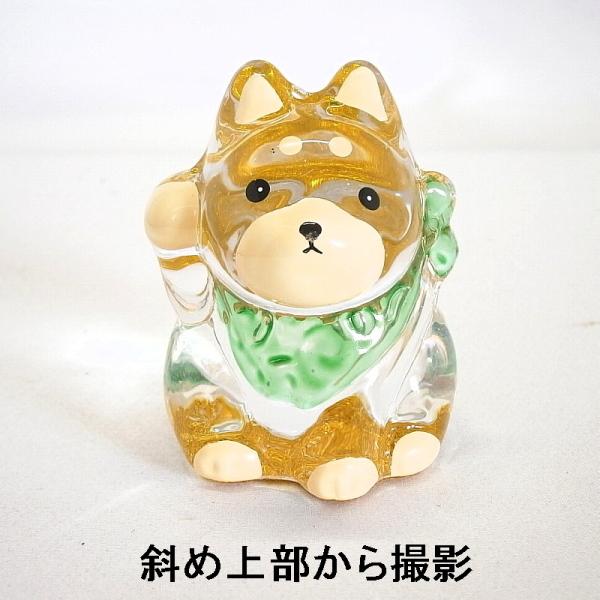 ガラス細工 犬 インテリア雑貨 縁起物 置物 彩色ガラス細工