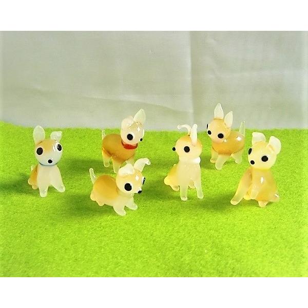 ガラス細工 いぬ 動物 インテリア雑貨 置物 ミニチュア 【可愛いチワワ