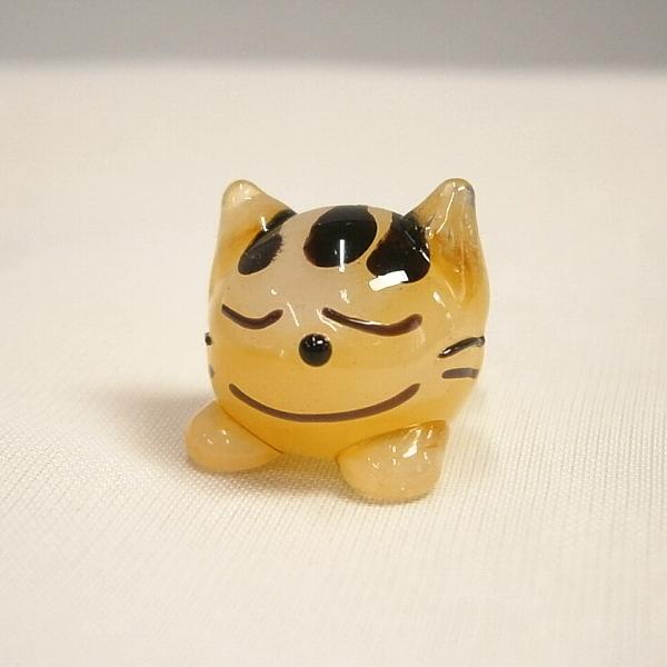 茶トラ　ガラス細工　ミニチュア 茶トラ ガラス細工 ミニチュア ガラス細工 ねこ 動物 インテリア雑貨