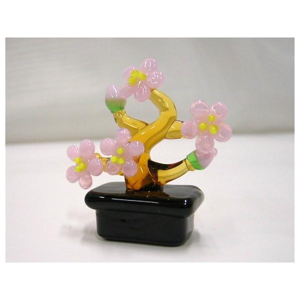 ガラス細工 お正月飾り ミニチュア 雑貨 置物【ミニ盆栽 桜・松 ガラス細工 お正月飾り ミニチュア 雑貨 置物【ミニ盆栽 桜・松