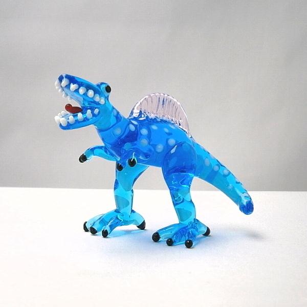 BP☆ ガラス　青い　恐竜　卵　硝子 ガラス細工 恐竜/古代生物【スピノサウルス】 : ガラス工房ぎやまん2