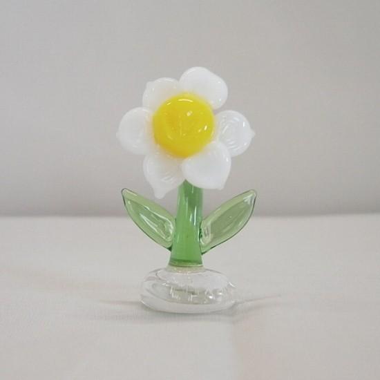 ガラス細工 ミニチュア 雑貨 置物 花飾り テラリウム 花【すいせん