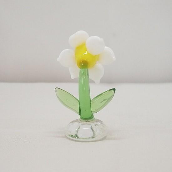 ガラス細工 ミニチュア 雑貨 置物 花飾り テラリウム 花【すいせん