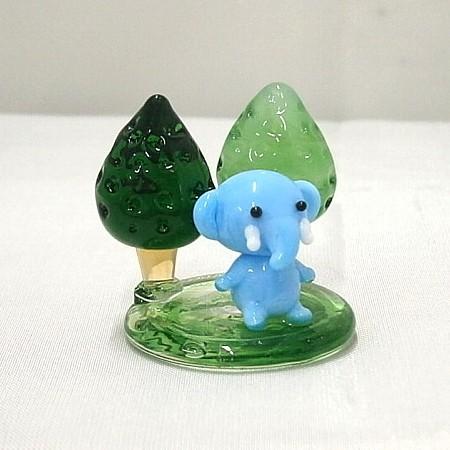 ガラス細工 置物 象ゾウ3体