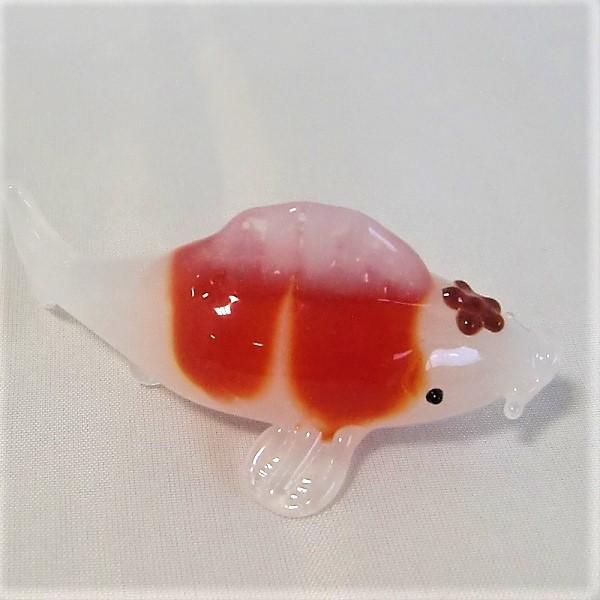 ガラス細工 水族館 川 錦鯉 インテリア雑貨 ミニチュア 置物【コイ・大