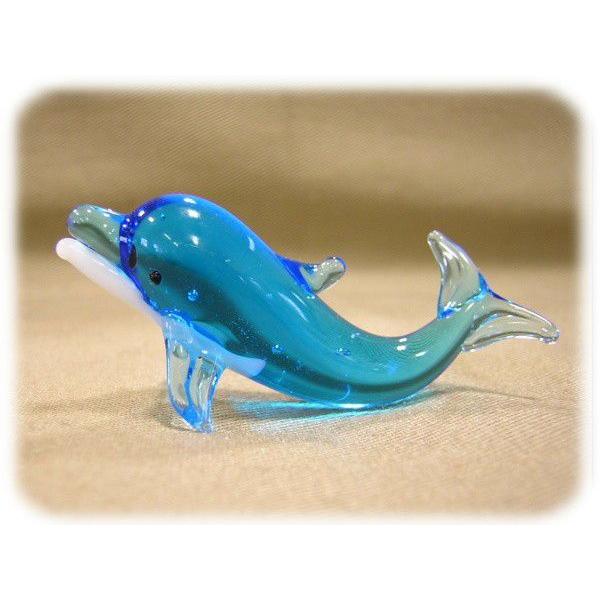 ガラス細工 水族館 海 魚 インテリア雑貨 ミニチュア 置物【イルカくん