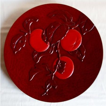 鎌倉彫　菊型皿二枚 鎌倉彫 菊型皿二枚