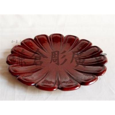 鎌倉彫　菊型皿二枚 逗子茜工房 鎌倉彫 銘々皿（5枚セット） [№5875-0593] - 神奈川
