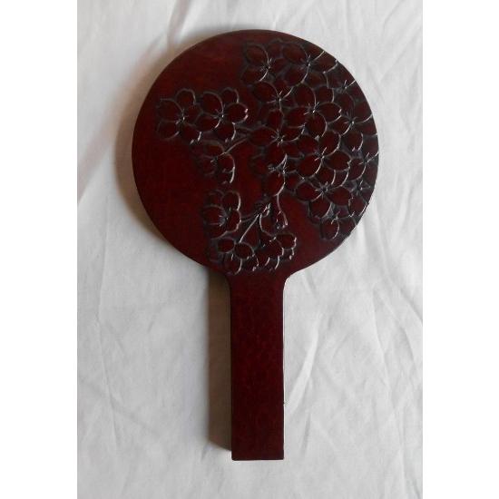 鎌倉彫 手鏡 五寸 角手 さくら