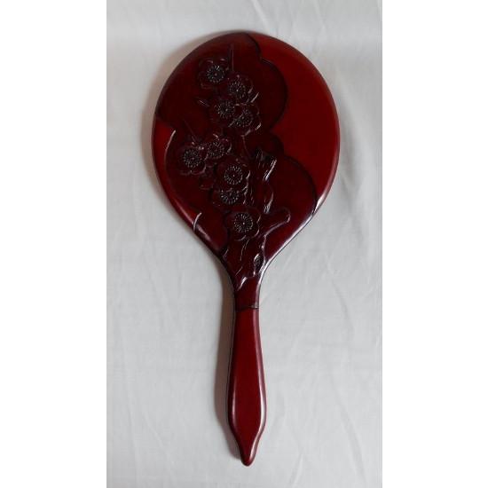 鎌倉彫 手鏡 五寸 小判型 梅