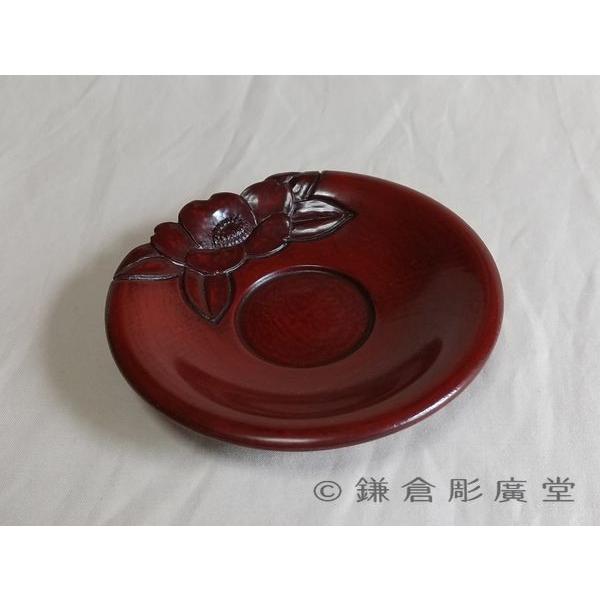 鎌倉彫 バラ売り茶托 桃型 四寸椿のくずし（一枚売り） : 鎌倉彫廣堂