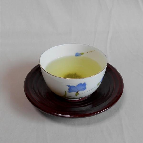 鎌倉彫 バラ売り茶托 桃型 四寸五分 円に流し刀痕 （一枚売り