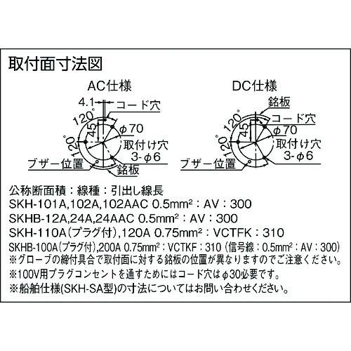 パトライト　SKH-A型　小型回転灯　SKH-101A　緑　オールプラスチック　Φ118　GN