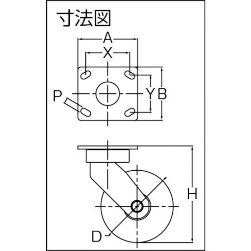 SAMSONG　重荷重用　耐熱ウレタン車　200mm　自在　メンテナンスフリー　TP6687-PAL-PBB