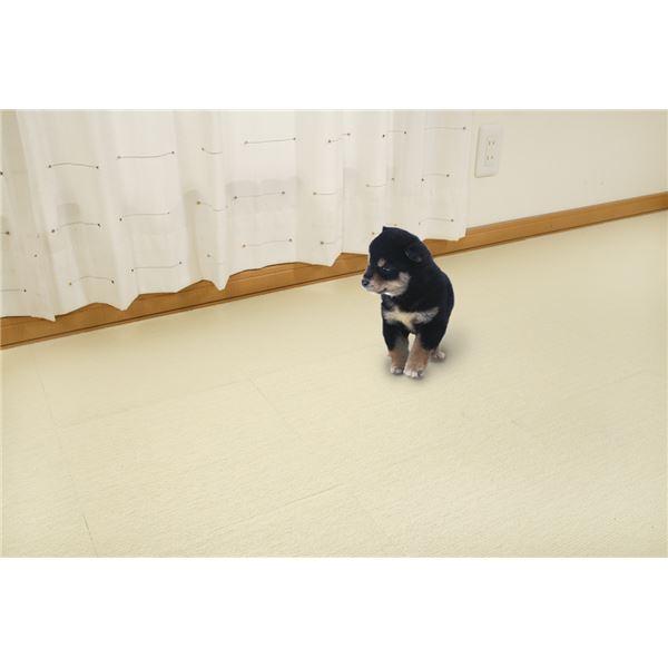 （まとめ）おくだけ吸着ペット用撥水タイルマット 同色20枚入 アイボリー（ペット用品）〔×12セット〕