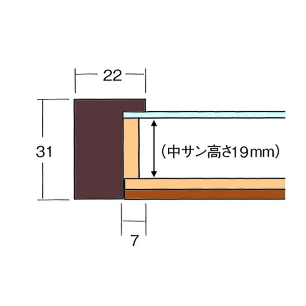 〔 長方形額 〕 横長額 600×300mm ブラウン 厚みのある作品収納可納 厚み19mmまで 縦横兼用 額 額縁 フレームの画像
