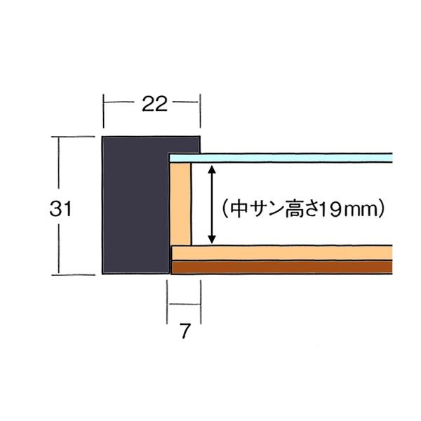 〔 長方形額 〕 横長額 600×300mm 黒 厚みのある作品収納可納 厚み19mmまで 縦横兼用 額 額縁 フレームの画像