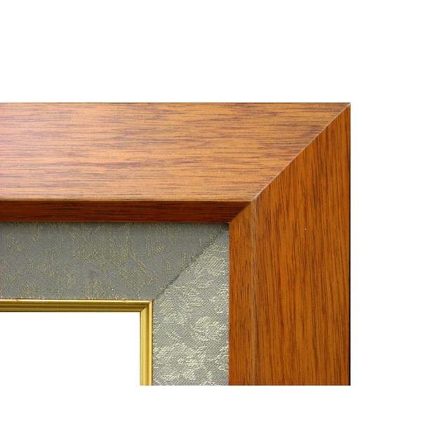 〔 受注生産 〕 高級 賞状額 勲記 595×420mm チーク 木製 太いフレーム 寸五巾金ラック 額 額縁 フレーム_1