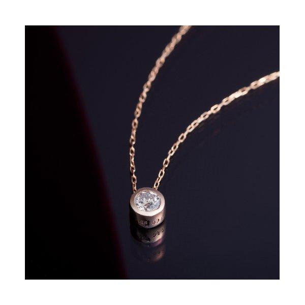 K18PG 0.1ｃｔダイヤモンドフクリンペンダントの画像