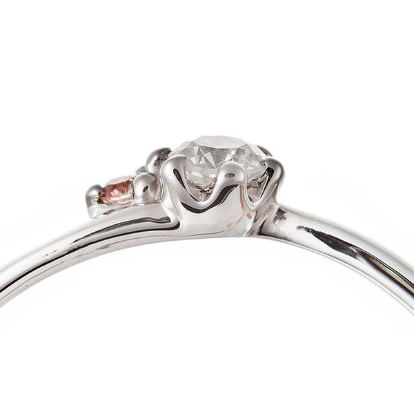 ダイヤモンド リング ダイヤ ピンクダイヤ 合計0.06ct 11号 プラチナ Pt950 指輪 ダイヤリング 鑑別カード付きの画像