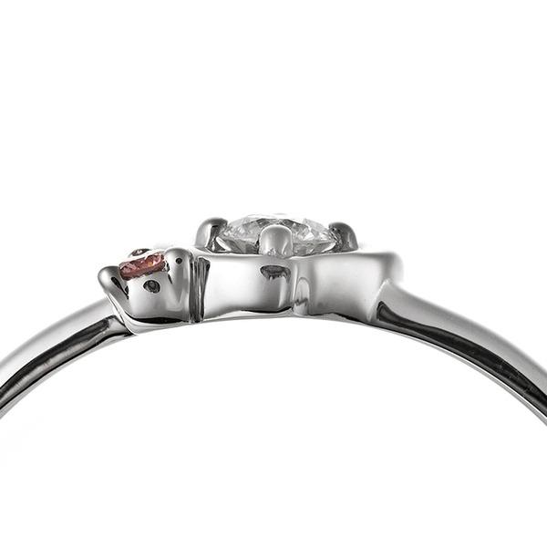 ダイヤモンド リング ダイヤ ピンクダイヤ 合計0.06ct 11.5号 プラチナ Pt950 ハートモチーフ 指輪 ダイヤリング 鑑別カード付きの画像