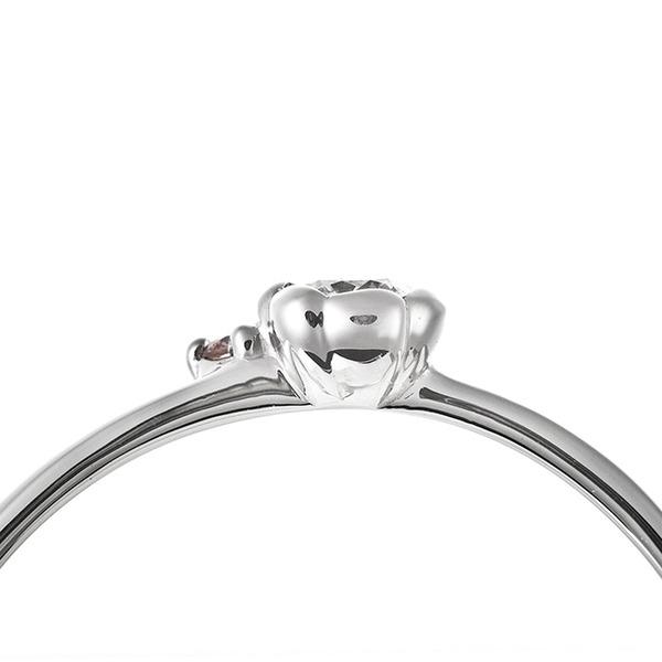 ダイヤモンド リング ダイヤ ピンクダイヤ 合計0.06ct 11号 プラチナ Pt950 花 フラワーモチーフ 指輪 ダイヤリング 鑑別カード付きの画像