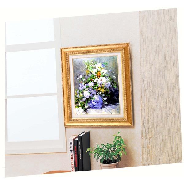 名画額縁 フレームセット F6号 ルノワール 「花瓶の花」 460×552×55mm 壁掛けひも付き 金フレーム_1