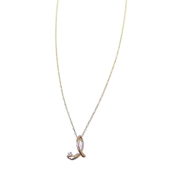 イニシャル ネックレス ダイヤモンド ネックレス 一粒 0.01ct K18 ゴールド 文字 I ダイヤネックレス ペンダントの画像
