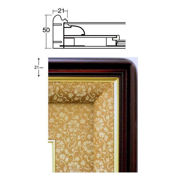 日本製 叙勲額 フレーム 勲記サイズ 595×420mm 茶ドンス 化粧箱 黄袋入り 勲記勲章額 額立て付 フレーム 額縁 額の画像