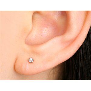 K18PG一粒ダイヤモンドピアス＆PT900一粒ダイヤモンドピアスセット（ピンクゴールド＆プラチナ）116907 116908の画像