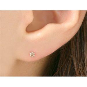 18金イエローゴールド ダイヤモンドピアス 0.1ct＆18金ホワイトゴールドダイヤピアス 0.1ctの画像