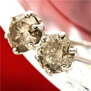 Pt900 ブラウン ダイヤモンドピアス 0.5ct プラチナの画像