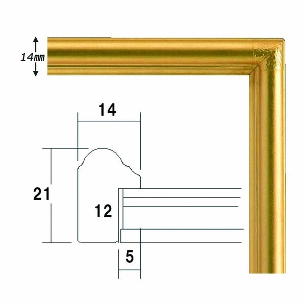 〔 角額 〕正方形額 250角 250×250mm ゴールド 壁掛けひも アクリル付き フレーム 額縁 額の画像