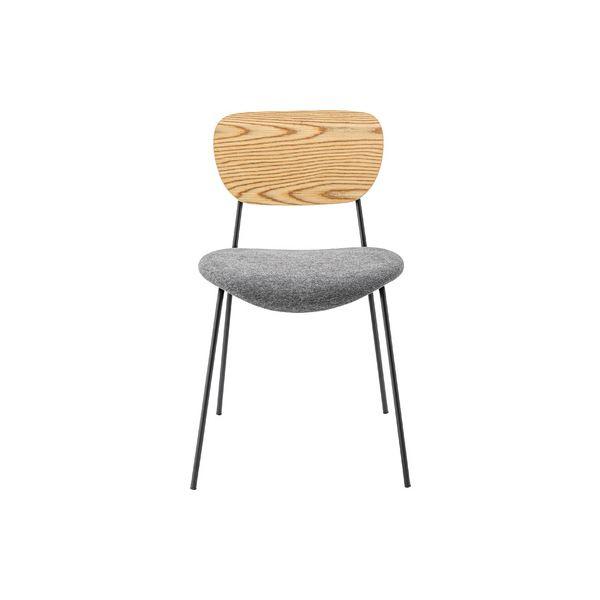 (まとめ) チェア グレー 完成品 〔×2セット〕 シンプル_1