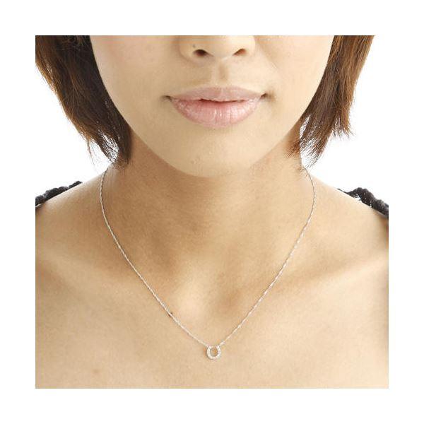 K18WG馬蹄ダイヤモンドペンダント/ネックレスの画像