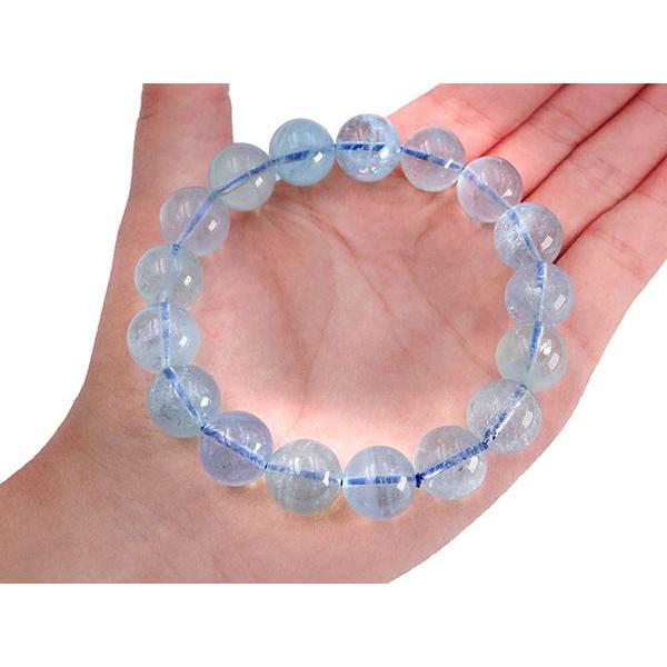 高品質 1点もの 】 アクアマリン ブレスレット 大玉 12mm 13mm 玉 
