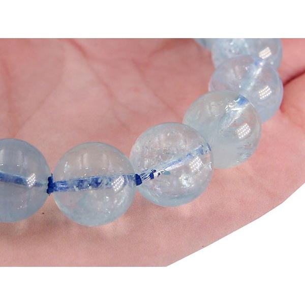 高品質 1点もの 】 アクアマリン ブレスレット 大玉 12mm 13mm 玉 