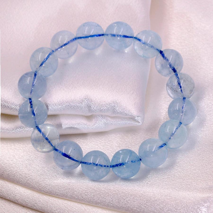 高品質 1点もの 】 アクアマリン ブレスレット 大玉 13mm 玉 天然石 