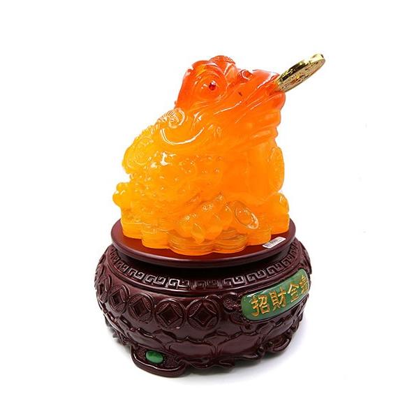 新入荷♪ 2021年開運グッズ 琥珀カラー 三脚蛙カエル 置物 風水アイテム 三足蛙 風水グッズ 財運アップ インテリア 銭蛙 送料無料_2
